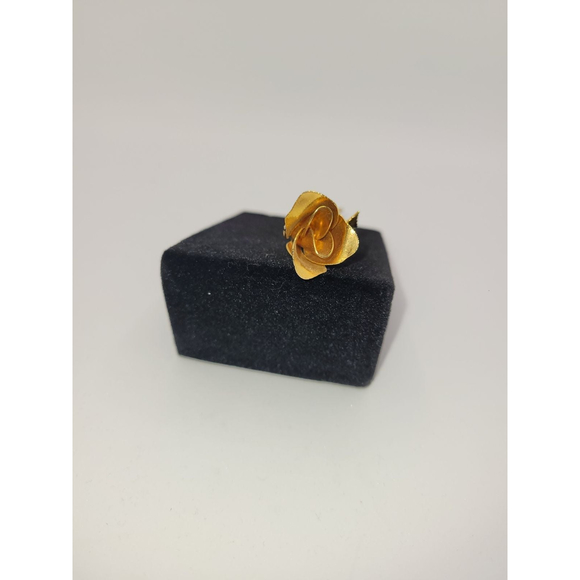 Vintage gold rose brooch - Picture 2 of 4